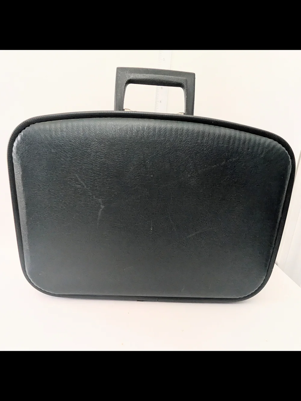 Vintage Blue Hard Case Carry On Travel Luggage Suitcase MCM Clean No Key